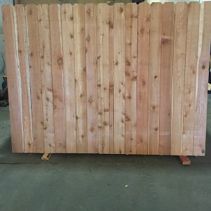 Cedar fence panels for sale in OKC front view.