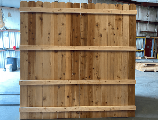 8' Cedar fence panel back view by Fence Panels OKC.